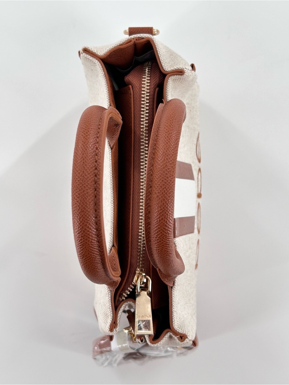 Bebe Paisley Mini Satchel Crossbody Caramel Tan Canvas - Picture 7 of 10